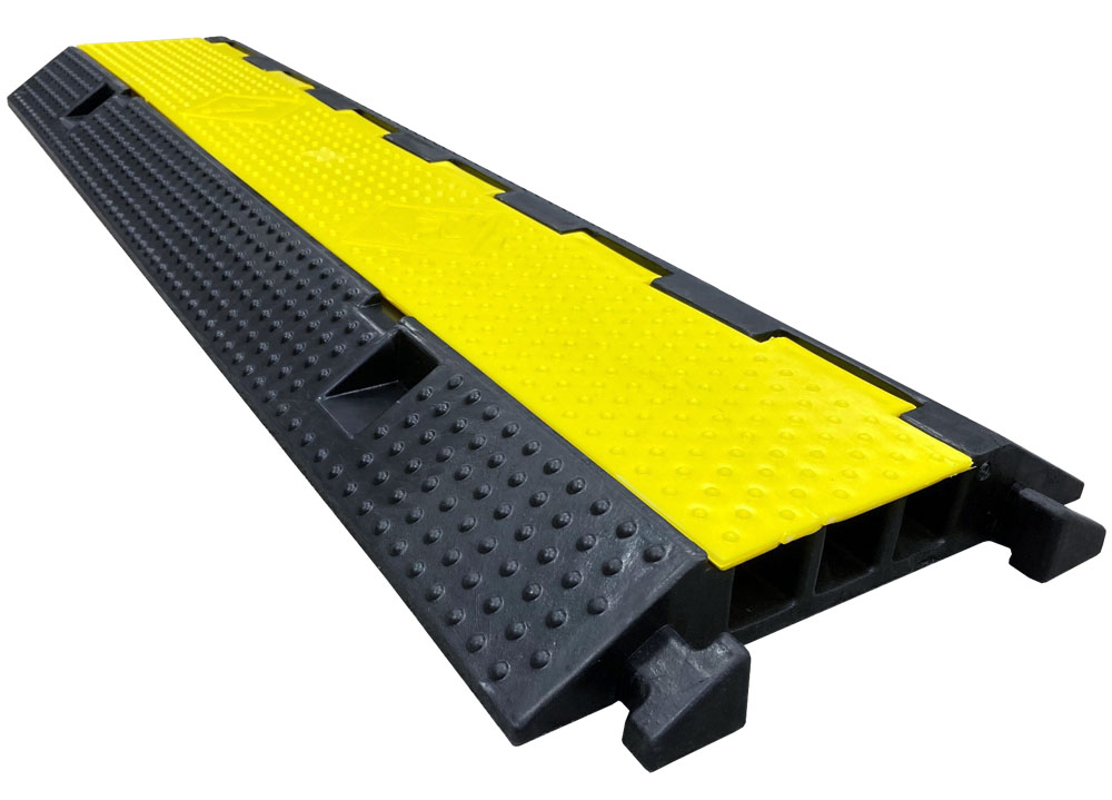 Picture of Electriduct CP-RPS-314 1.2 x 1.4 in. Extreme Rubber 3 Channel Cable Protector&#44; Yellow & Black