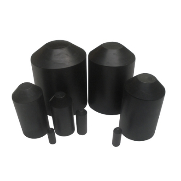 Heat Shrink End Cap, Dual Wall, 3:1 I.D. Shrink Ratio, Black