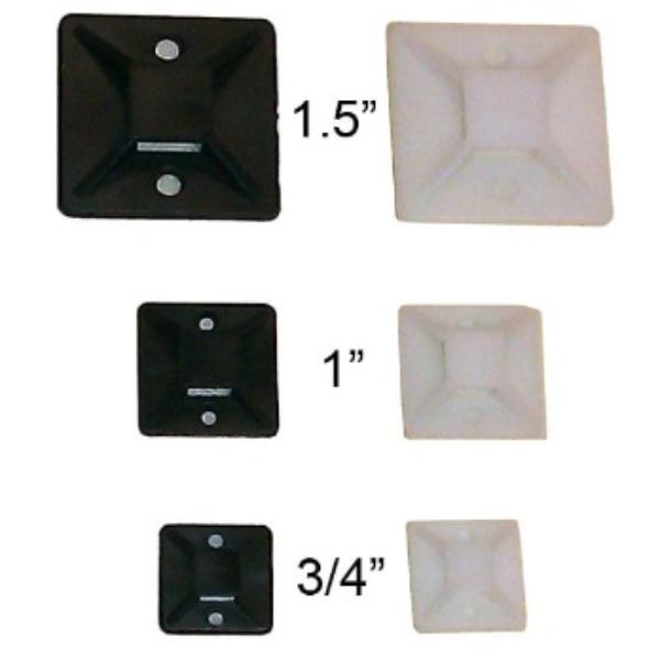 CT-ED-ABM-075-25-CL 0.75 in. Adhesive Backed Mounting Bases, Clear - 25 Piece