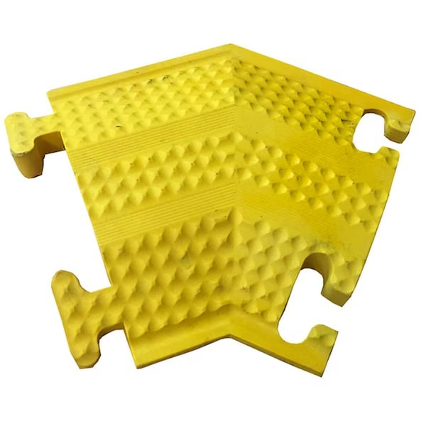 Home N Office Small Drop Over Cord Protector - 45 Left Turn - Safety Yellow