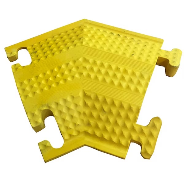 Home N Office Small Drop Over Cord Protector - 45 Right Turn - Safety Yellow