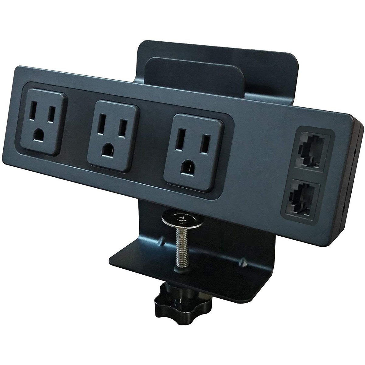 Picture of Electriduct PDC-SW-3P-2DATA-DT-BK Desk Top Edge Mount Power Center - 3 Outlets & 2 Data Ports - Black