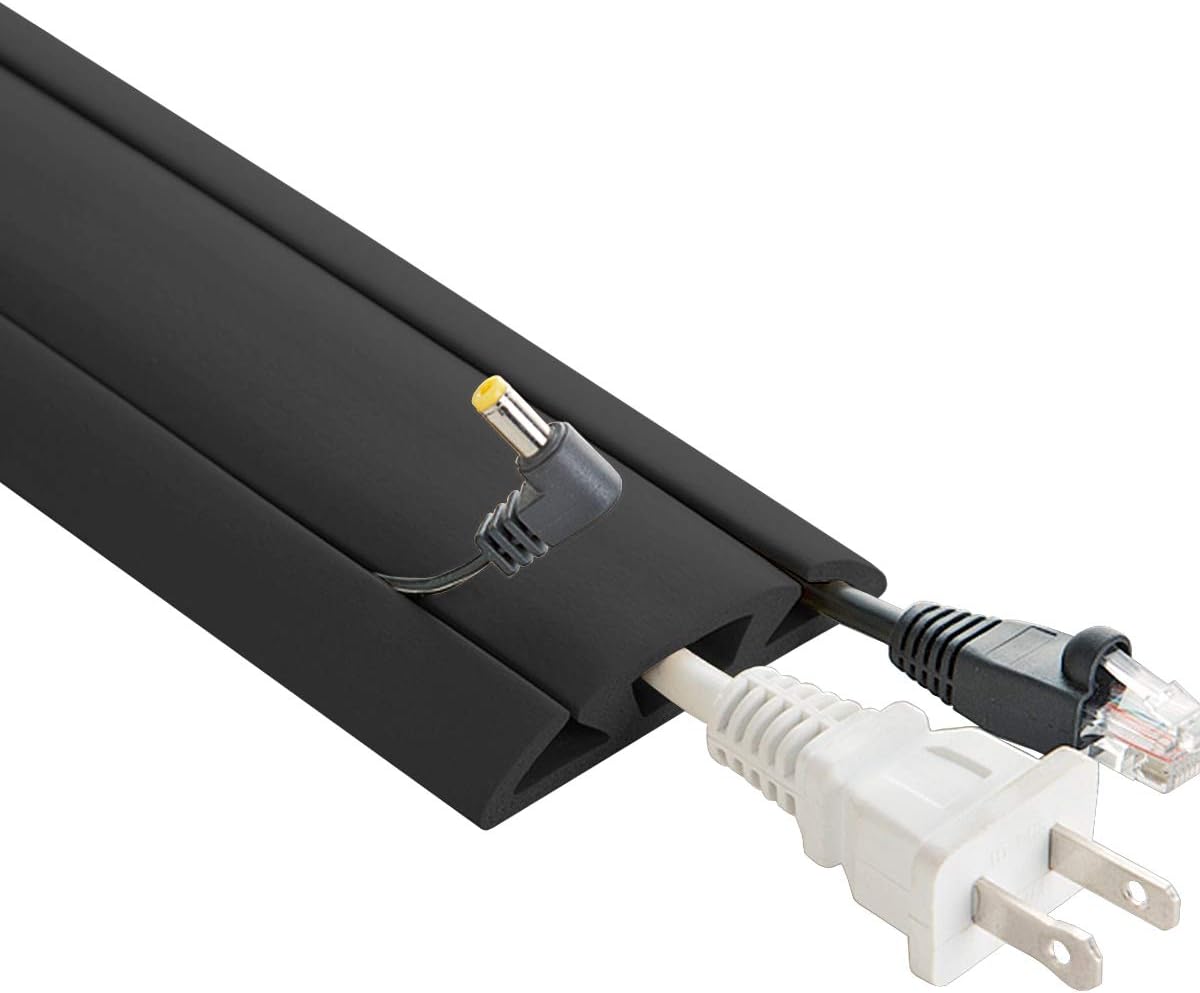 CC-RI-CP-15-BK 15 ft. UT Wire UTW-CP501-BG Neoprene 3-Channel Cord Protector & Concealer with Tape - Black
