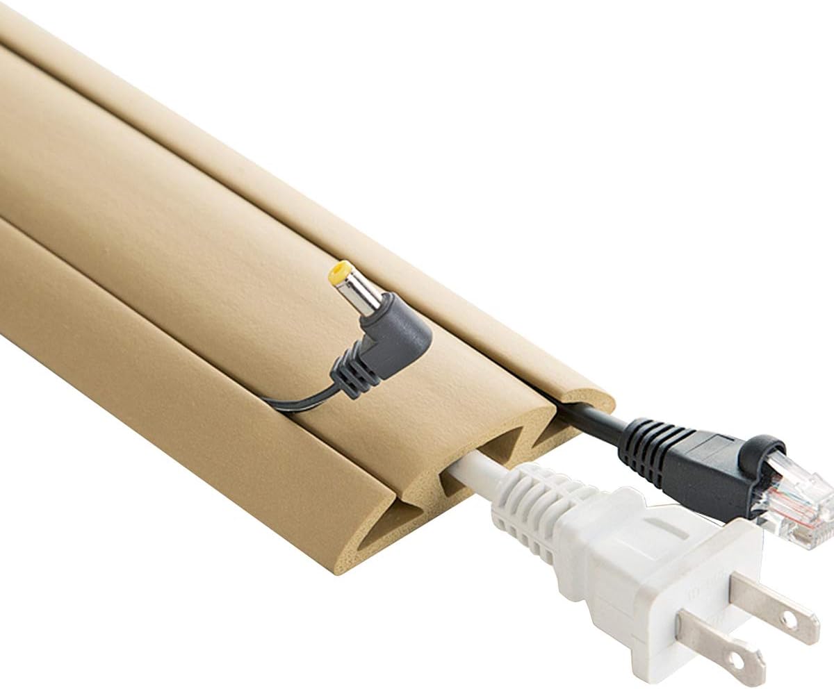 CC-RI-CP-30-BE 30 ft. UT Wire UTW-CP501-BG Neoprene 3-Channel Cord Protector & Concealer with Tape - Beige