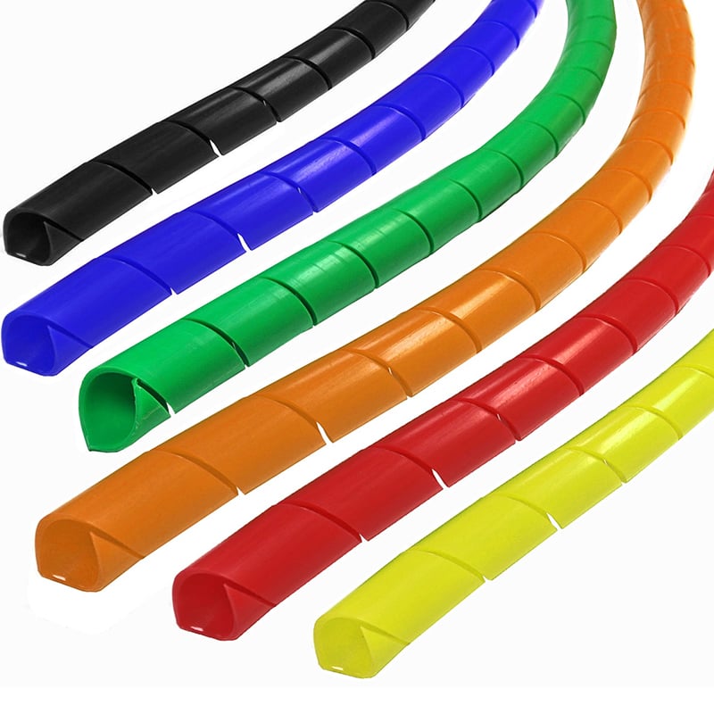 Polyethylene Spiral Cable Wrap - Blue - 0.38 in. - 50 ft. - Abrasion Resistant