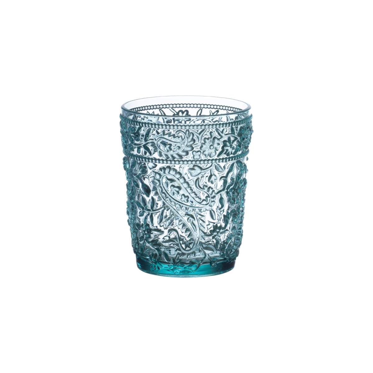 Picture of LEADINGWARE GROUP AS-1011TS Paisley DOF 13 oz. Turquoise Set of 4 pcs.