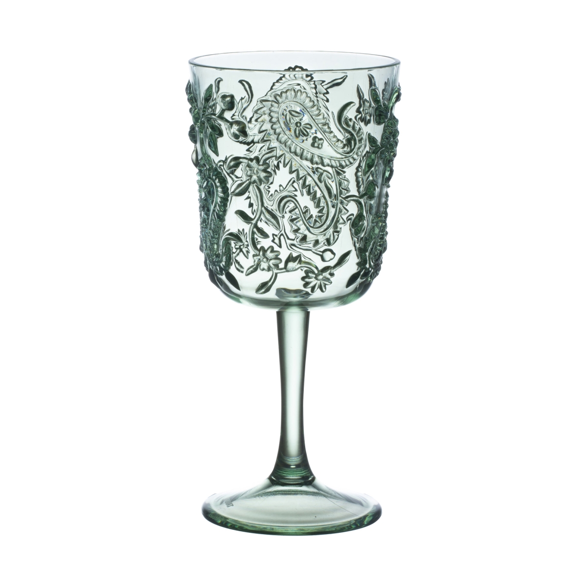 Picture of LEADINGWARE GROUP AS-1013SG Paisley Goblet Wine Glass 13 oz. Spanish Green Set of 4 pcs.