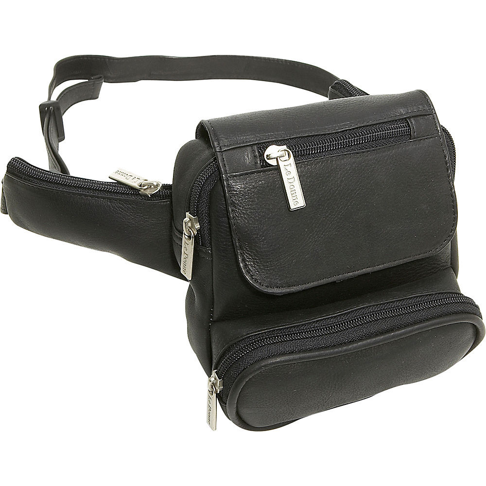Picture of Le Donne Leather A-57-BL Traveler Waist Bag, Black