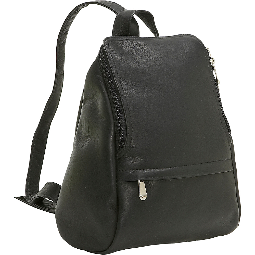 Picture of Le Donne Leather LD-030-BL U-Zip Mini Backpack, Black