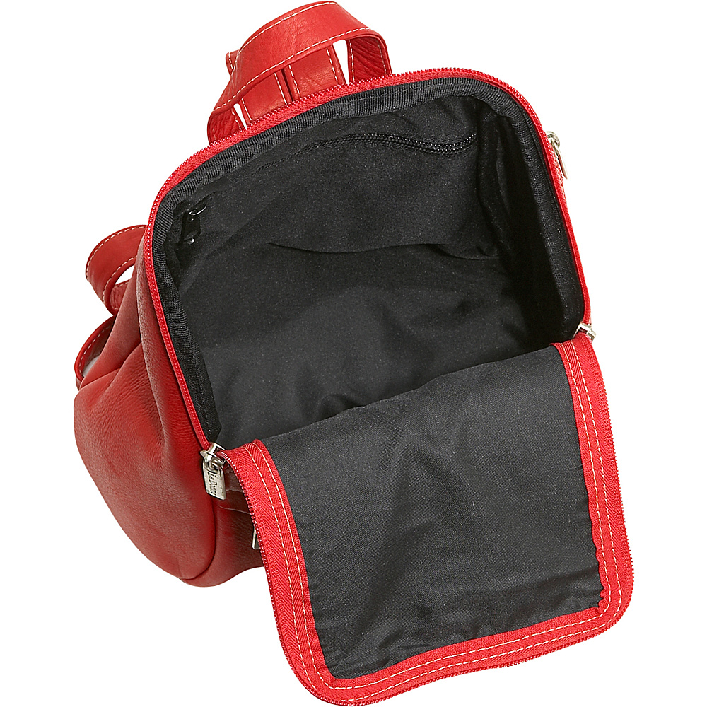 Picture of Le Donne Leather LD-030-RED U-Zip Mini Backpack, Red