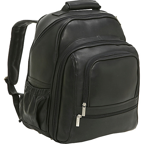 Picture of Le Donne Leather T-620-B-BL Vaqueta Large Computer Backpack, Black