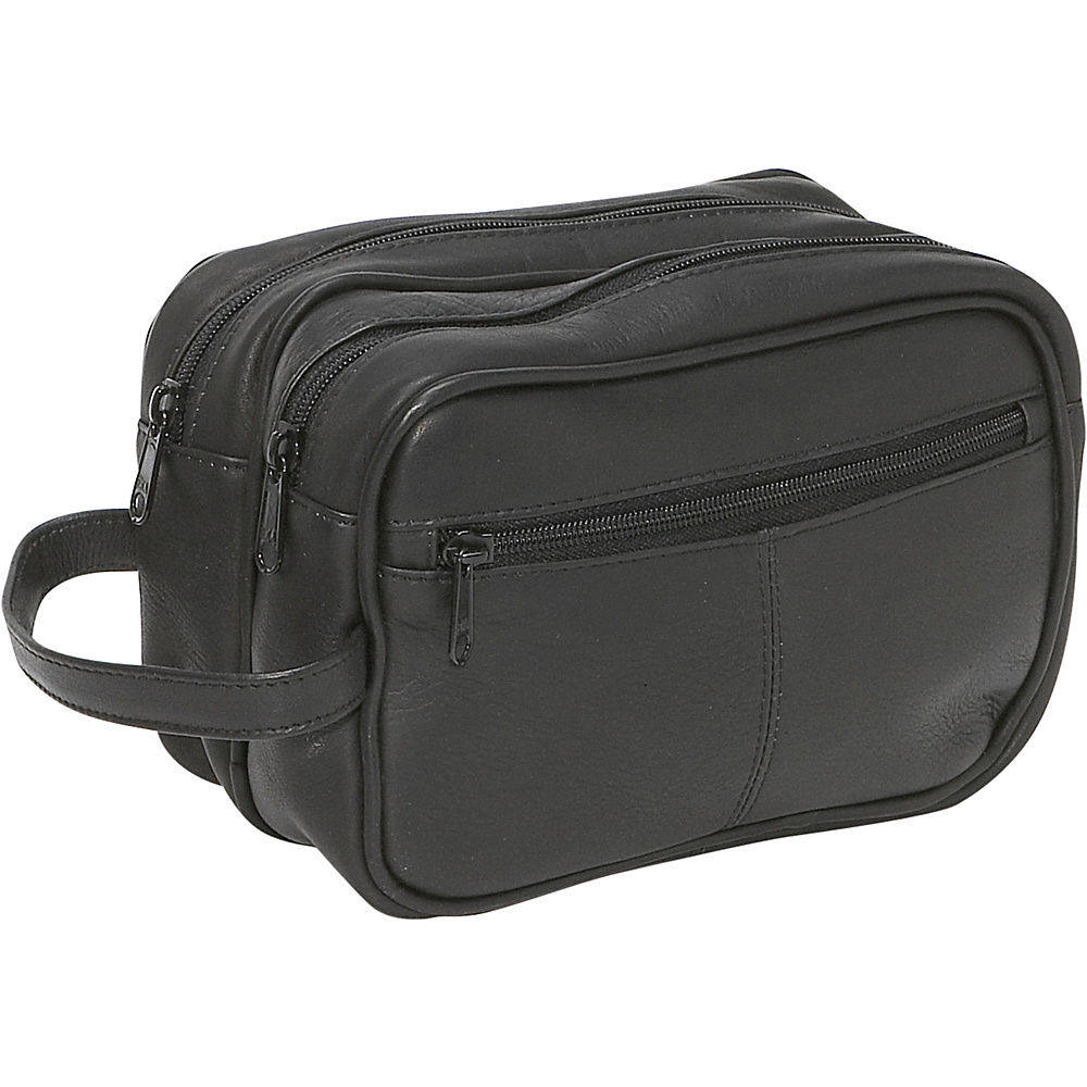 Picture of Le Donne Leather LD-8010-BL Unisex Toiletry Bag, Black