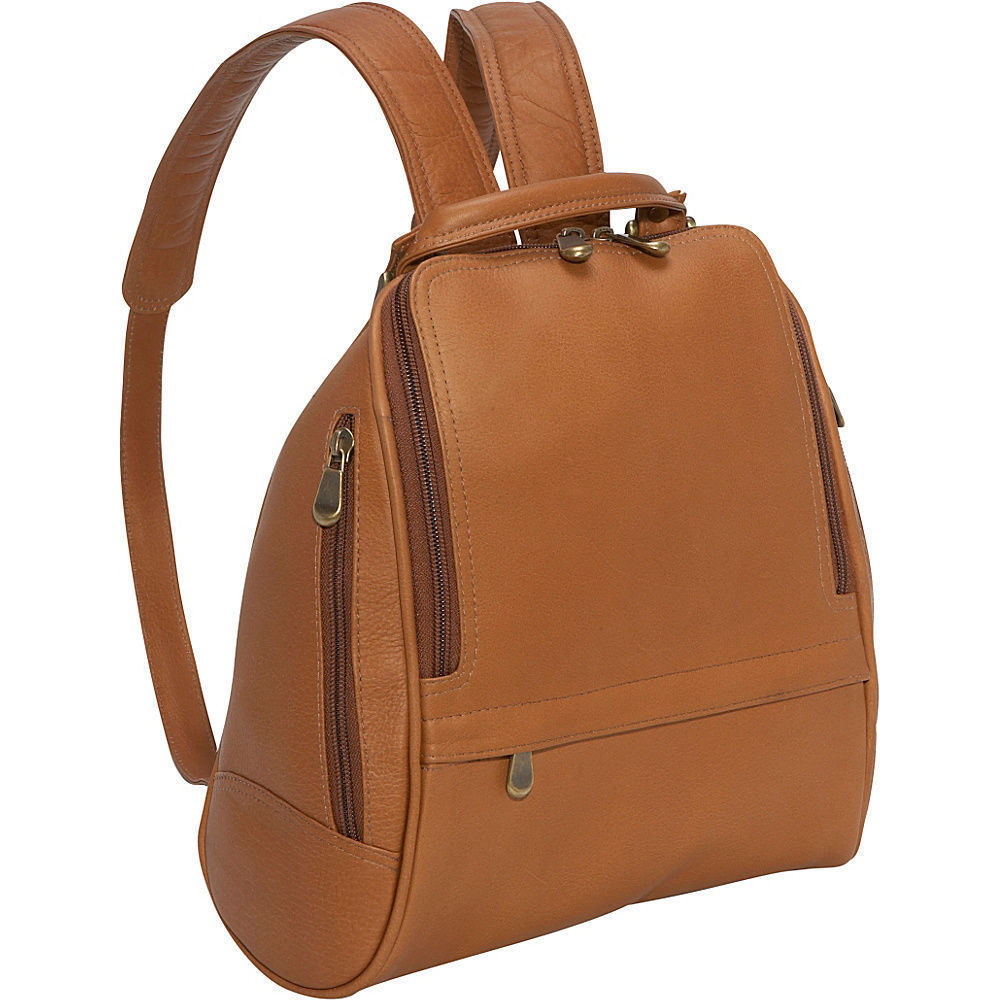 Picture of Le Donne Leather LD-9112-TN U Zip Mid Size Women Backpack & Purse&#44; Tan