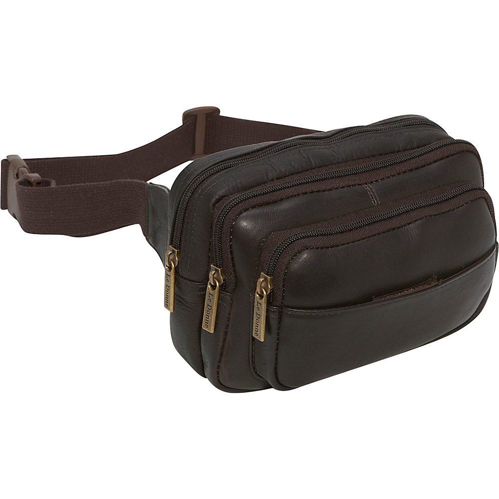 Picture of Le Donne Leather LD-9114-Cafe Four Compartment Waist Bag, Cafe