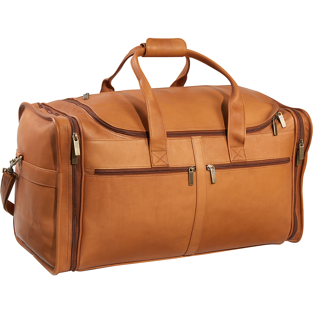 Picture of Le Donne Leather C-12-TN Large Duffel with Shoe Compartment, Tan