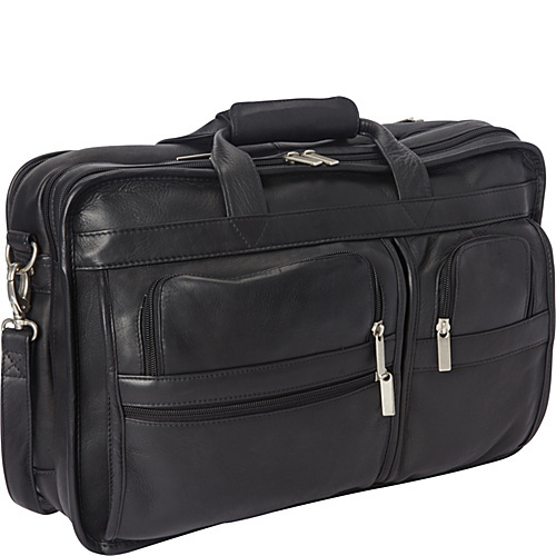 Picture of Le Donne Leather BR-34b-BL Expandable Multi-Function Briefcase, Black