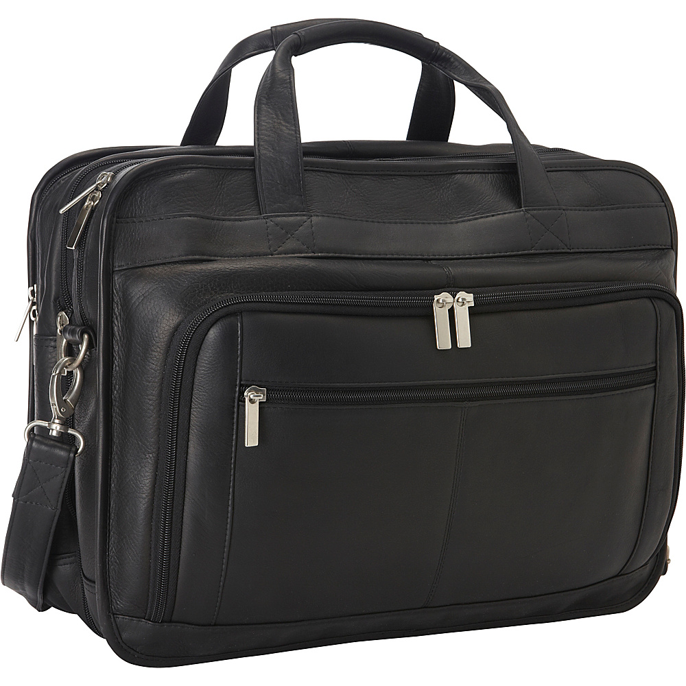 Picture of Le Donne Leather TR-1012-BL Oversized Laptop Briefcase, Black