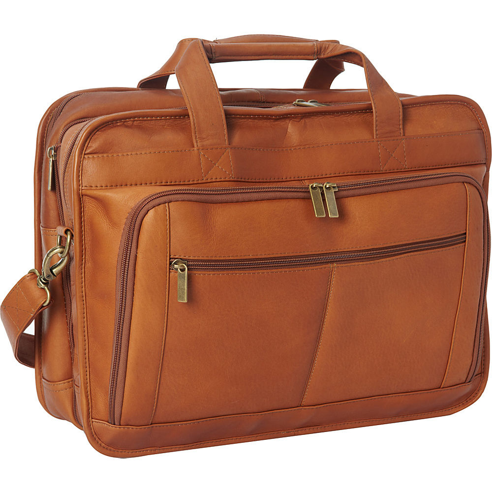 Picture of Le Donne Leather TR-1012-TN Oversized Laptop Briefcase, Tan