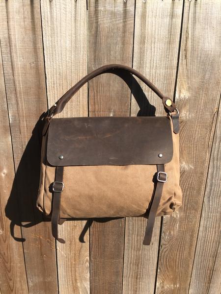 Picture of DonovanMaker brown-mess Brown Canvas &amp; Leather Messenger Bag