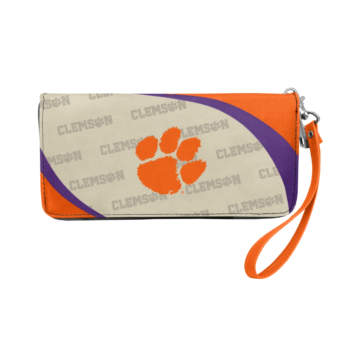 Picture of Little Earth 100902-CLEM NCAA Curve Zip Organizer Wallet - Clemson Tigers