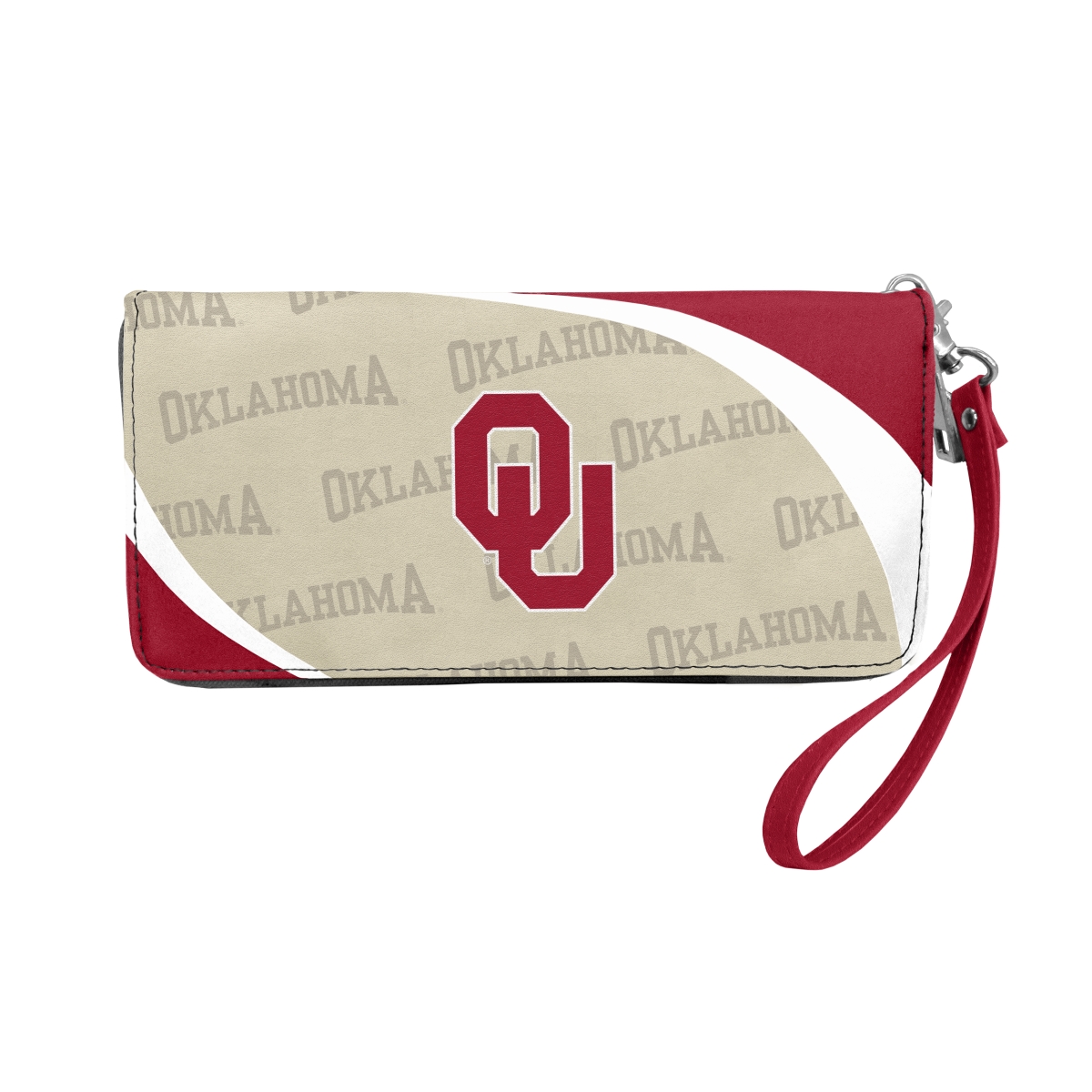 Picture of Little Earth 100902-UOK NCAA Curve Zip Organizer Wallet - Oklahoma Sooners