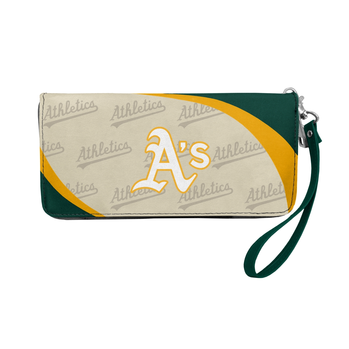Picture of Little Earth 600902-ATHS MLB Curve Zip Organizer Wallet - Oakland Athletics