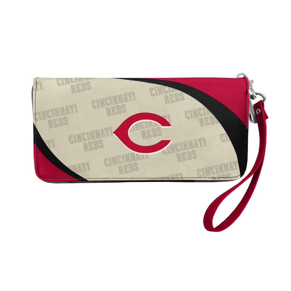 Picture of Little Earth 600902-CRED MLB Curve Zip Organizer Wallet - Cincinnati Reds