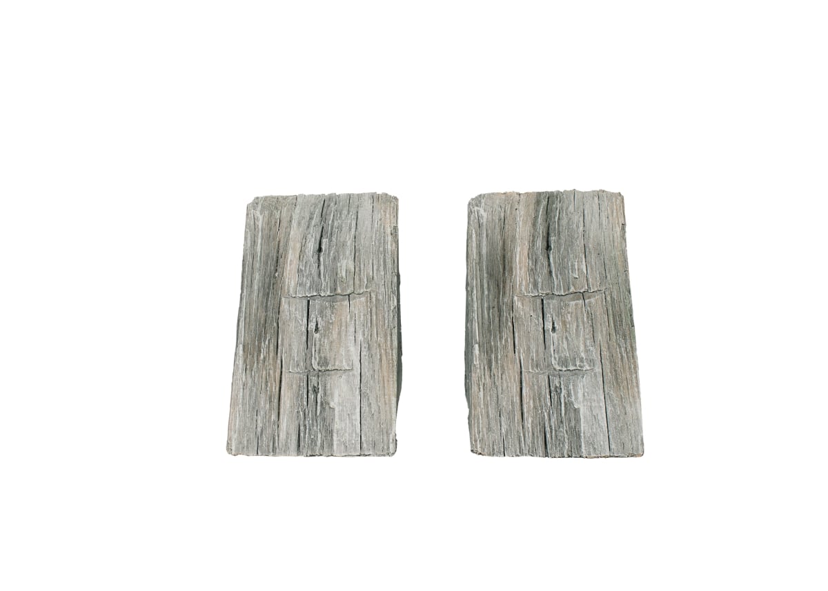 Rustic Corbel Fireplace Mantel, Weathered Gray - Set of 2