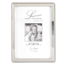 LawrenceFrames  5 x 7 in. Bead Picture Frame, Silver