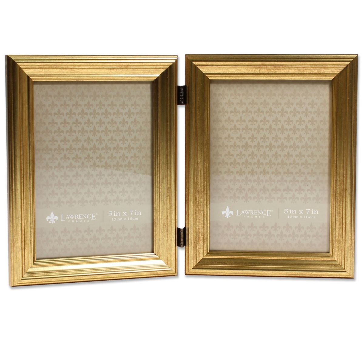 Picture of LawrenceFrames 536257D 5 x 7 in. Hinged Double Picture Frame, Gold