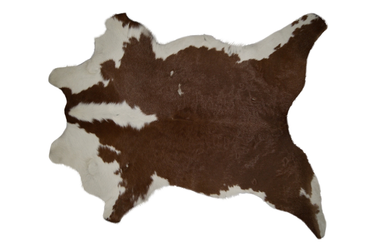 2 x 3 ft. Calfskin Rug - Brown & White
