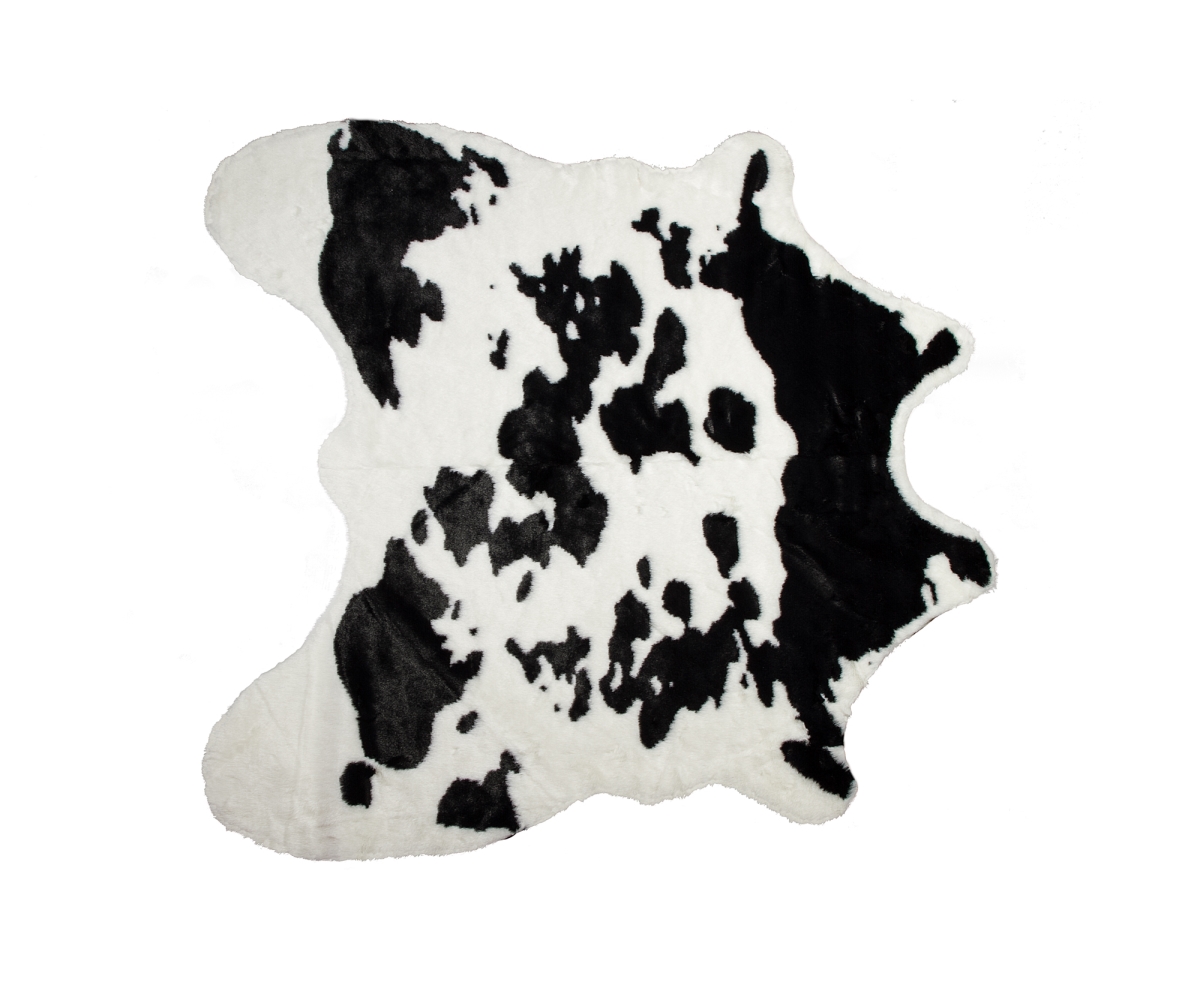 4.25 x 5 ft. Faux Hide Rug - Sugarland Black & White