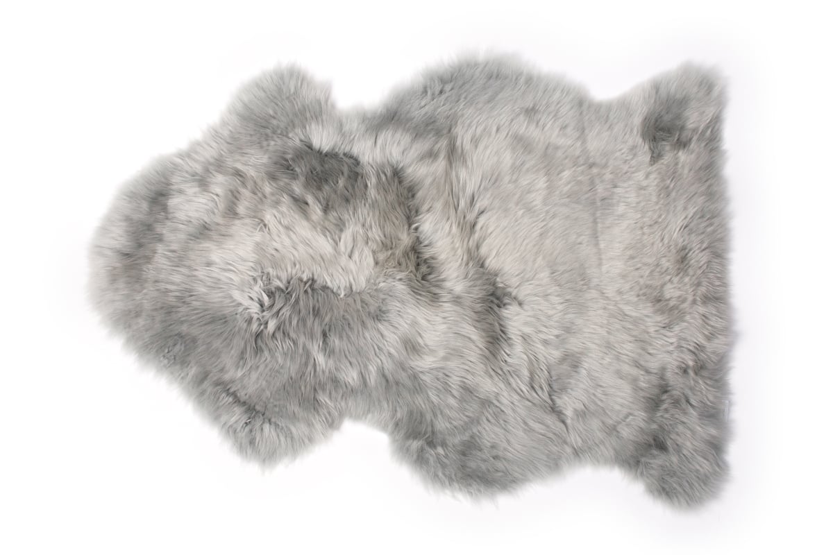 Home Decor Milan Sheepskin Single Rug | 1-Piece | Silver | 2'x3'