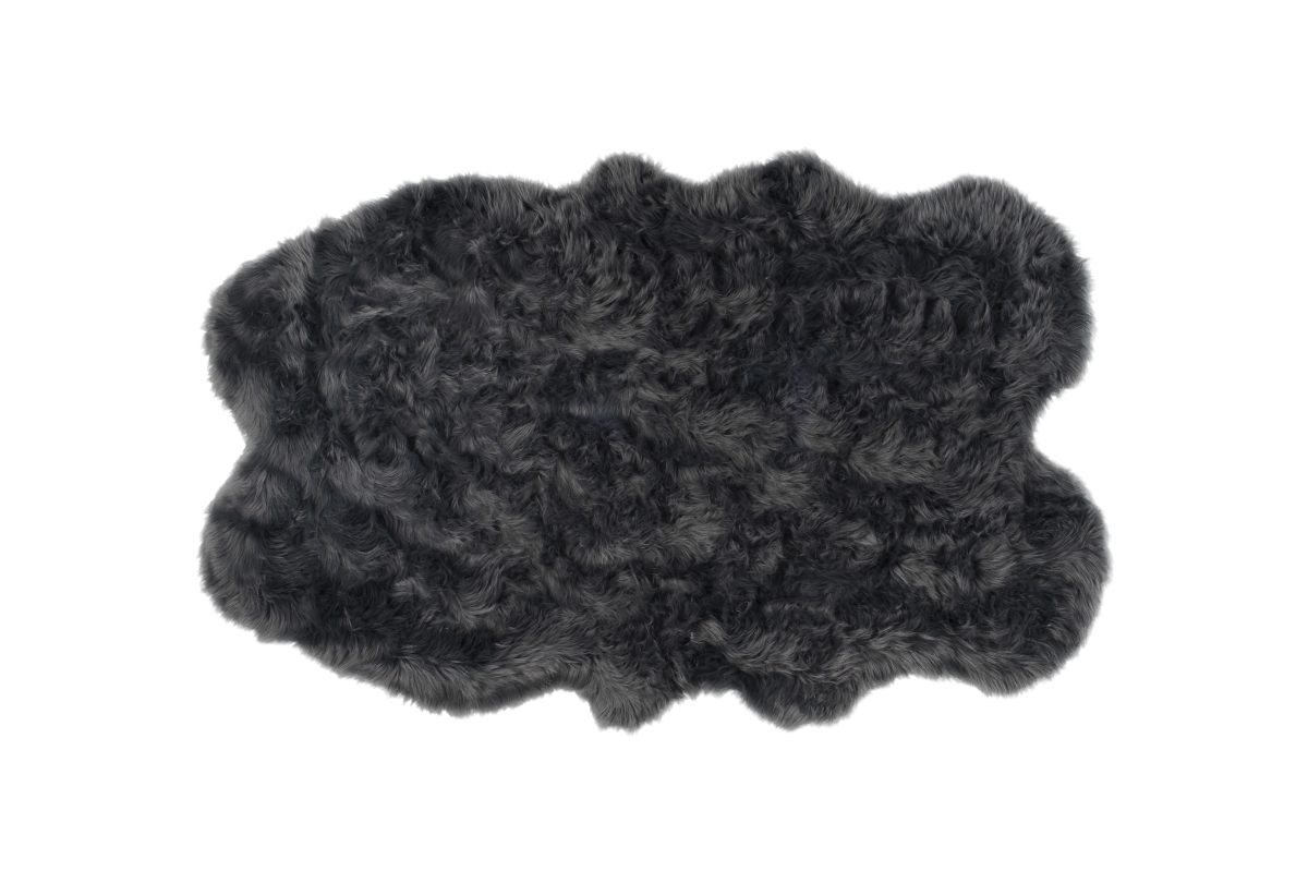 Home Decor Gordon Faux Sheepskin Quattro Rug | 1-Piece | Grey | 4'x6'