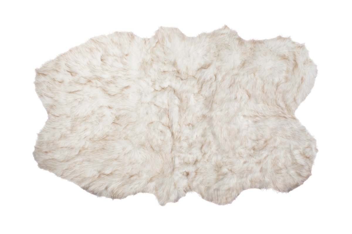 676685052858 Home Decor Gordon Faux Sheepskin Quattro Rug | 1-Piece | Gradient tan | 4'x6'