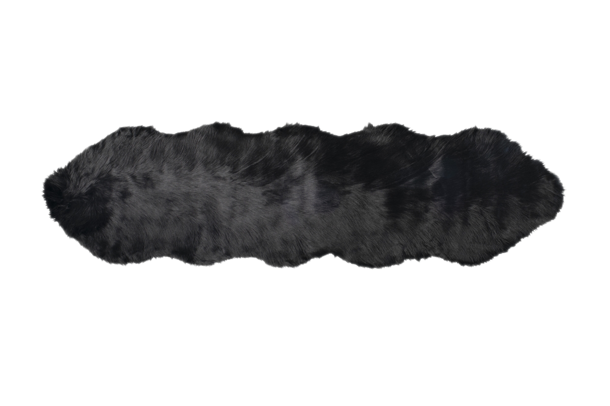 Home Decor Gordon Faux Sheepskin Double Rug | 1-Piece | Black | 2'x6'