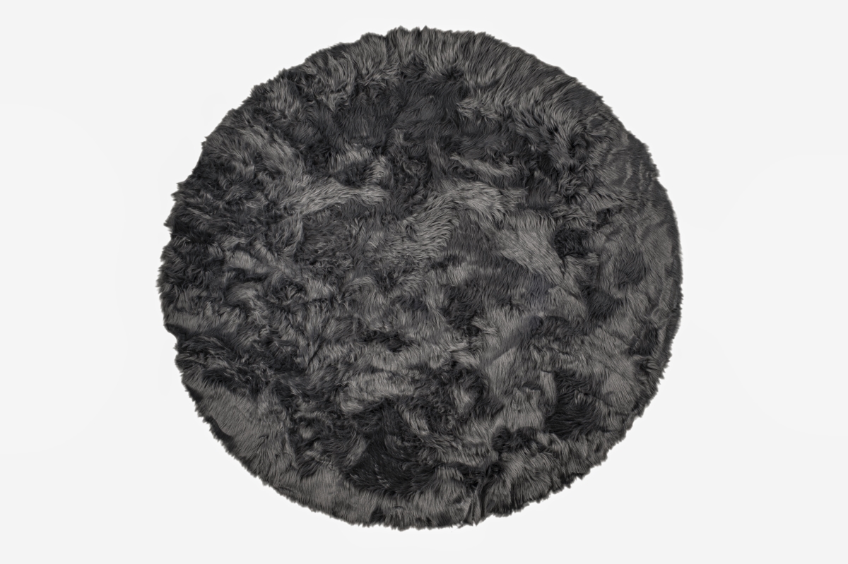 Home Decor Arlington Faux Sheepskin Circular Rug | 1-Piece | Grey | 6'