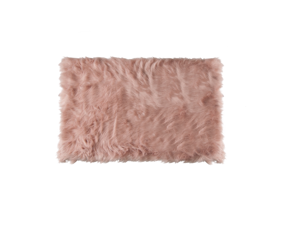 Home Decor Hudson Faux Sheepskin Single Rug | 1-Piece | Dusty rose | 2'x3'