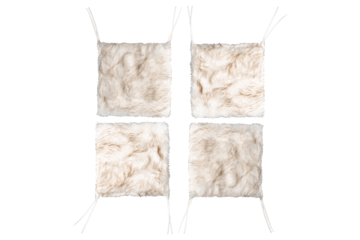 676685053343 Home Decor Laredo Faux Sheepskin Chair Pad | 4-Piece | Gradient tan | 17'x17'