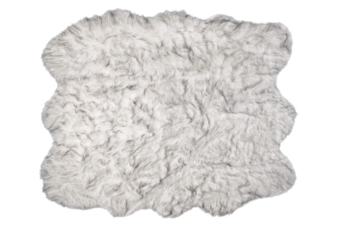 Home Decor Gordon Faux Sheepskin Sexto Rug | 1-Piece | Gradient grey | 5'x6'