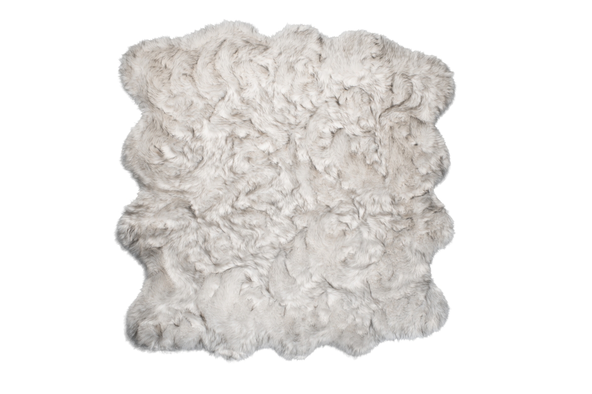 Home Decor Gordon Faux Sheepskin Octo Rug | 1-Piece | Gradient grey | 6'x6'