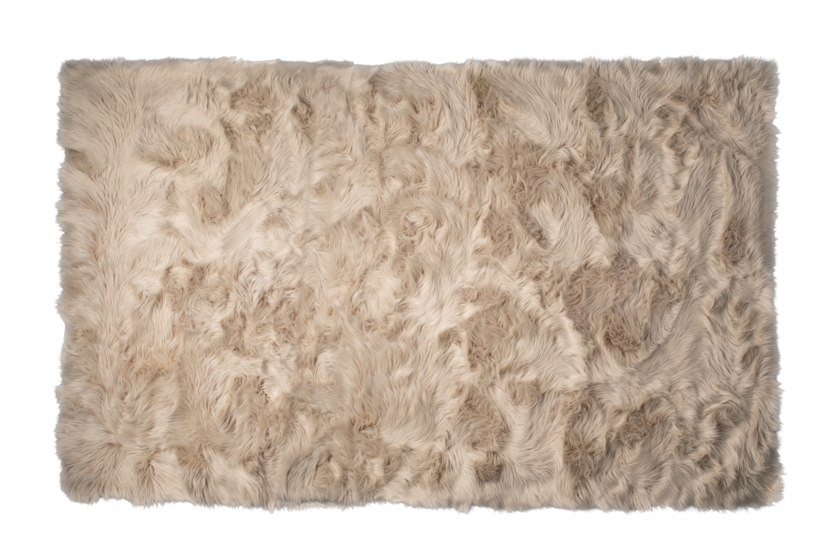 Home Decor Hudson Faux Sheepskin Rectangular Rug | 1-Piece | Taupe | 5'x8'