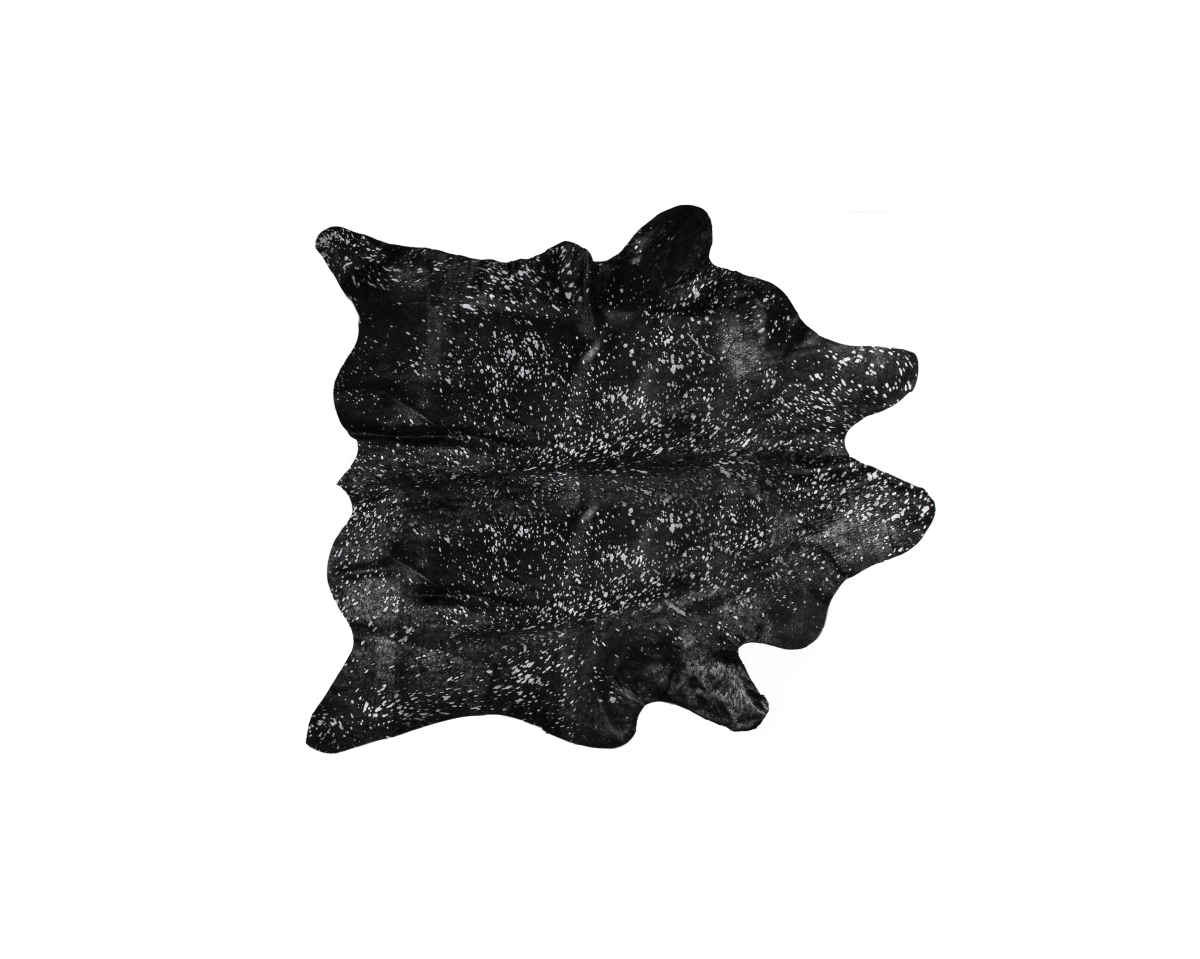Home Decor Scotland Cowhide Rug | 1-Piece | Black & silver | 5'x7'