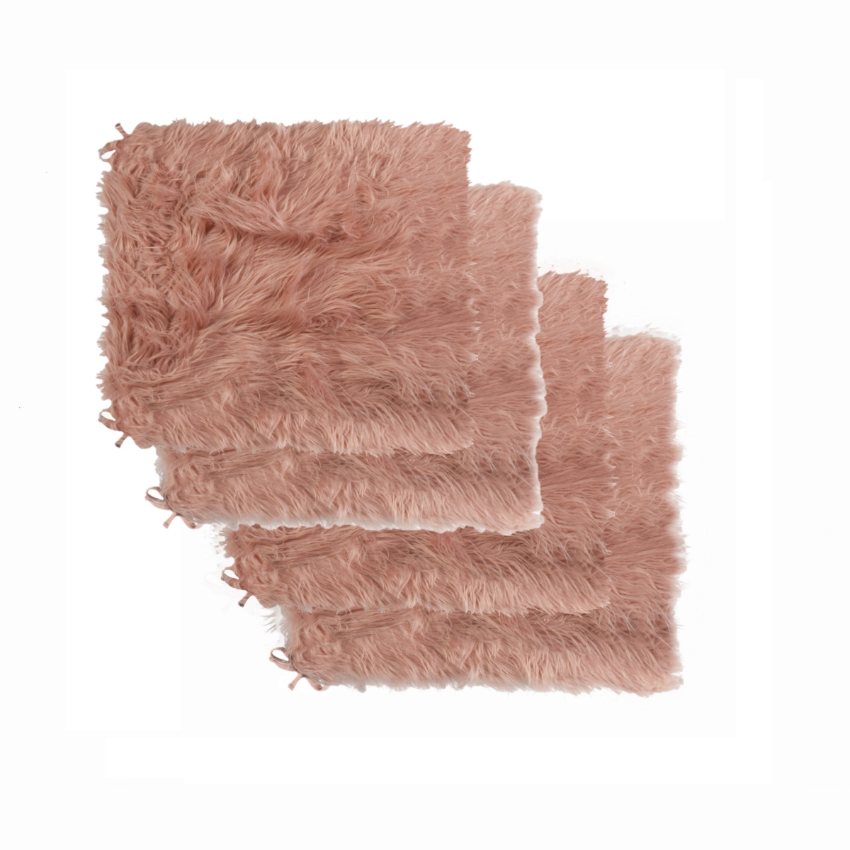 Home Decor Laredo Faux Sheepskin Chair Pad | 4-Piece | Dusty rose | 17'x17'