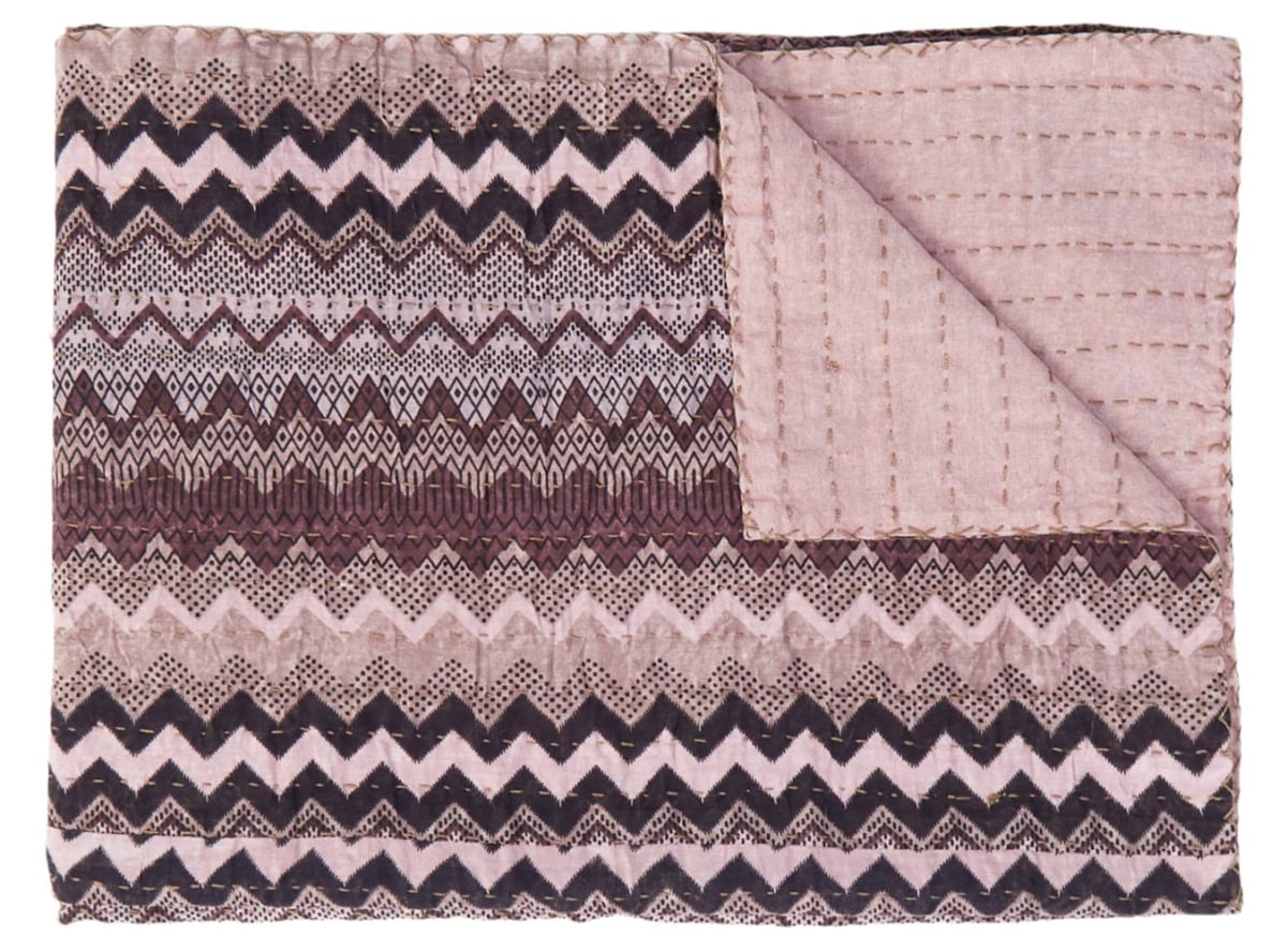 676685039491 Home Decor Kantha Cotton Throw | Multicolor | 50'x70'