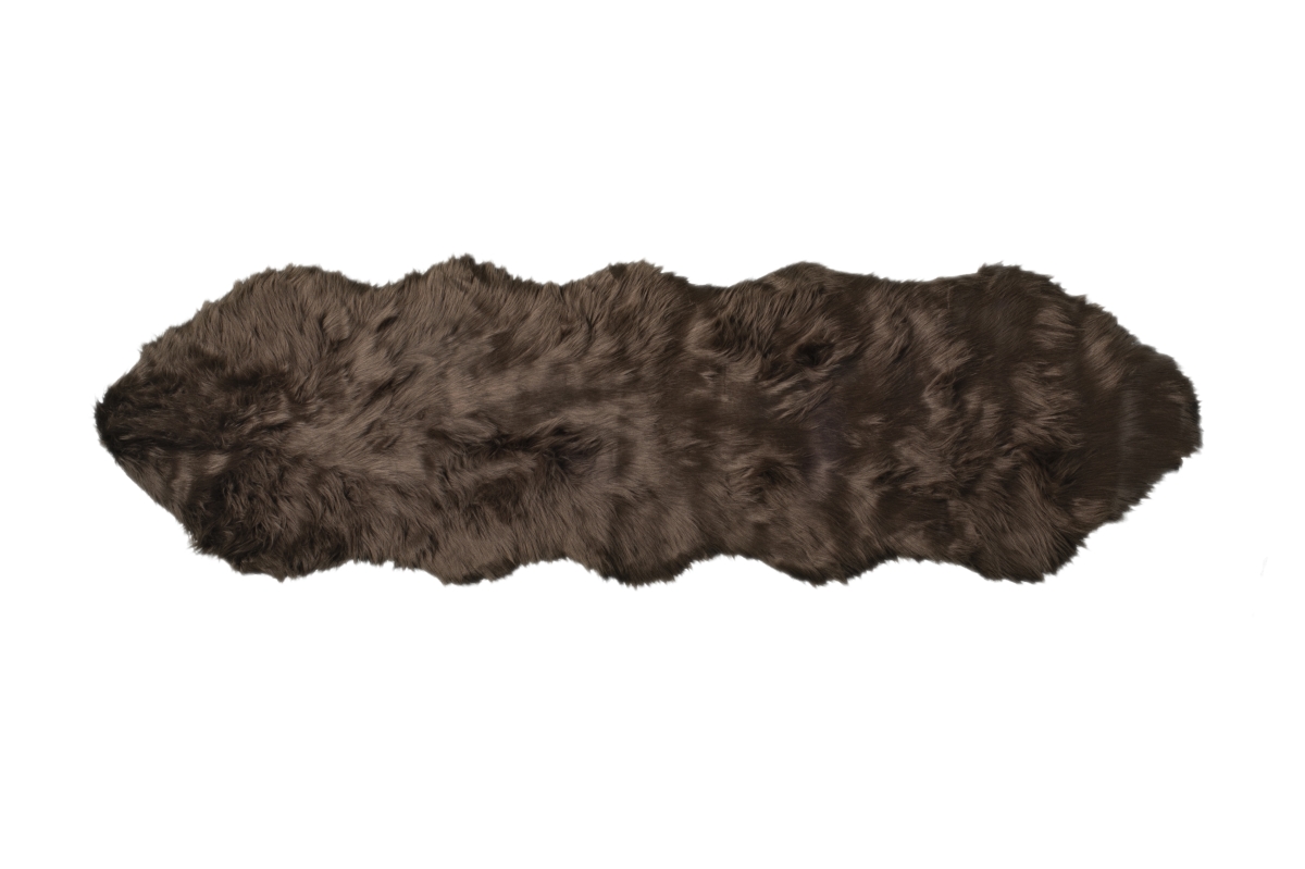 Home Decor Gordon Faux Sheepskin Double Rug | 1-Piece | Chocolate | 2'x6'