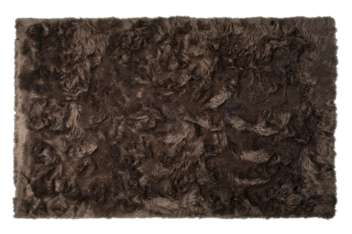 Home Decor Hudson Faux Sheepskin Rectangular Rug | 1-Piece | Chocolate | 5'x8'