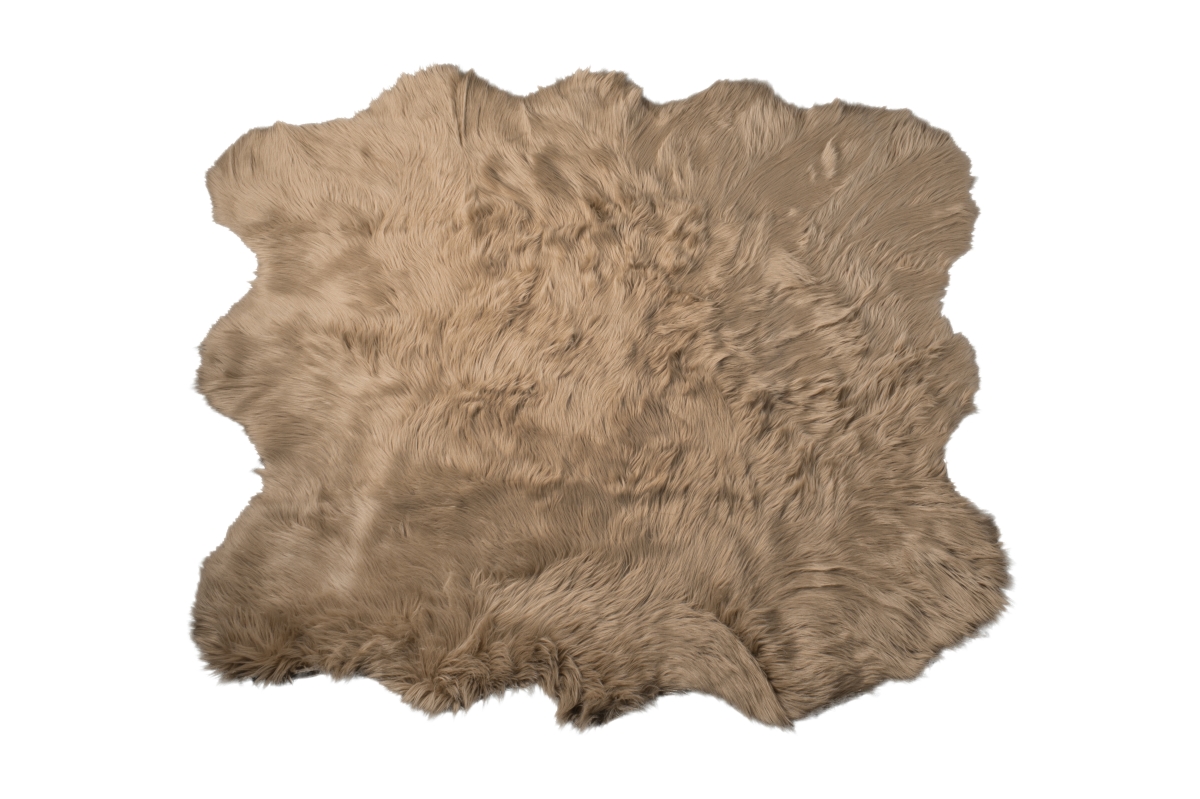 Home Decor Gordon Faux Sheepskin Sexto Rug | 1-Piece | Tan | 5'x6'