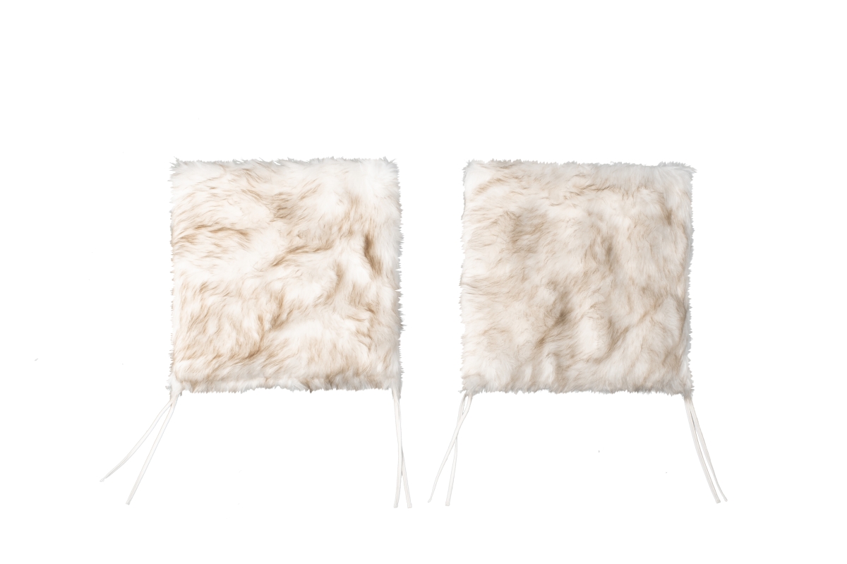 676685053299 Home Decor Laredo Faux Sheepskin Chair Pad | 2-Piece | Gradient tan | 17'x17'