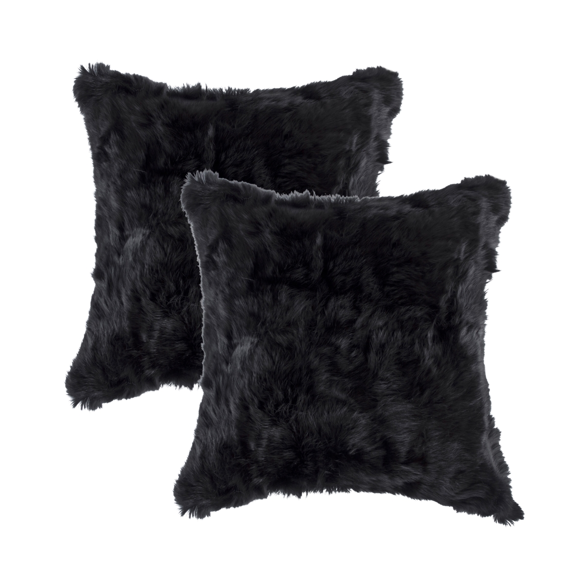 Home Decor Classic Rabbit Pillow | 2-Piece | Black | 18'x18'